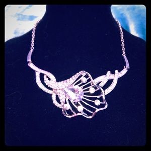 Sparkling Silver Tulip Necklace